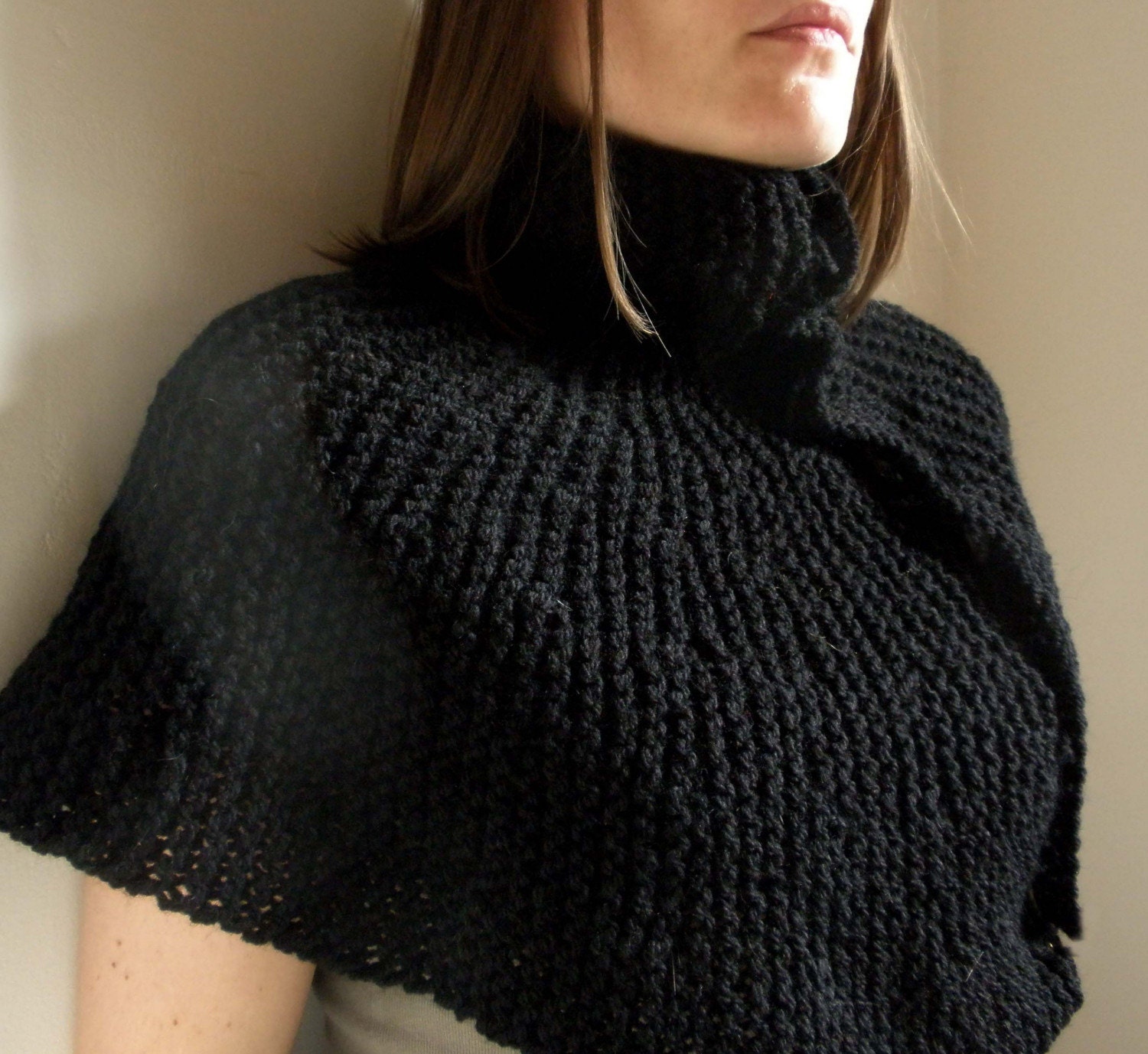 Turtle Neck Poncho by Moocowhandknits