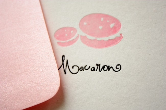 French Macaron Folded Card With Envelope