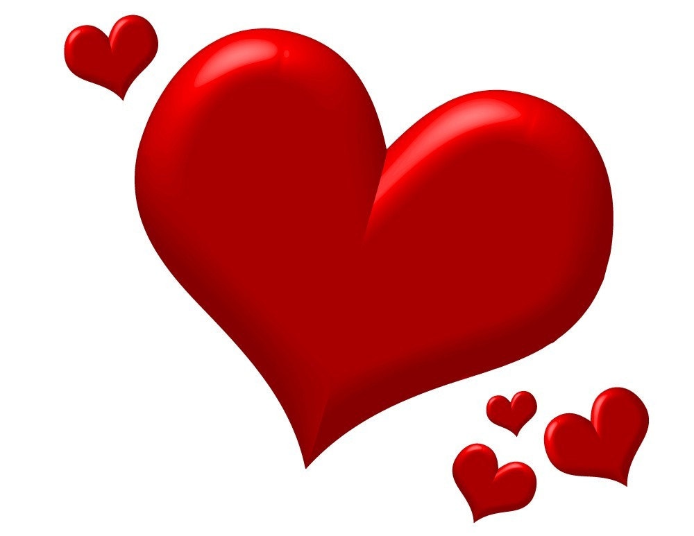 red love heart outline. Heart free clip art, red black