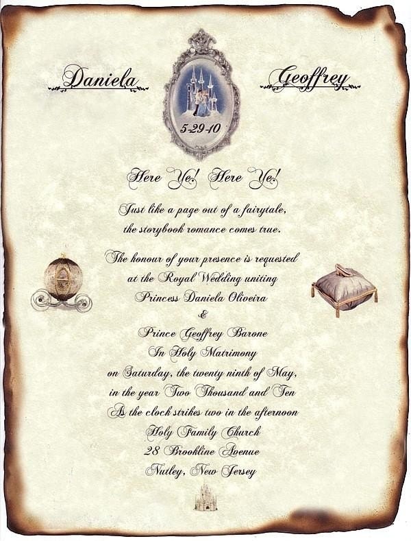 Silver FairyTale Castle Cinderella Wedding Scroll Invitations Theme qty 50