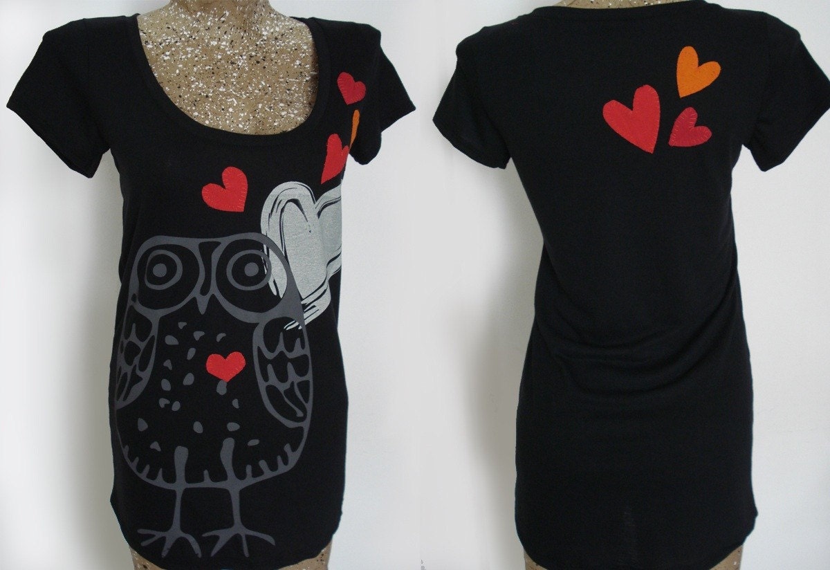 In love owl Black Tee