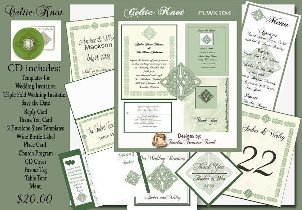 Celtic invitation knot wedding