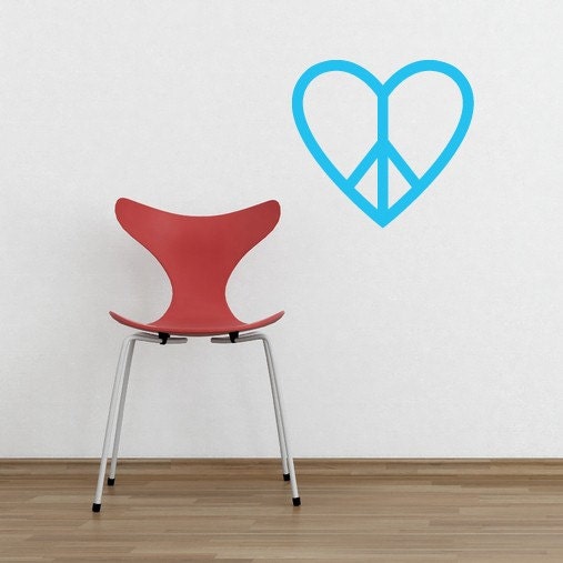 HEART Peace Sign Vinyl Decal Graphic Tattoo ORIGINAL Graphics by DecoMOD 