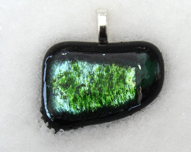 Conifer green glass pendant