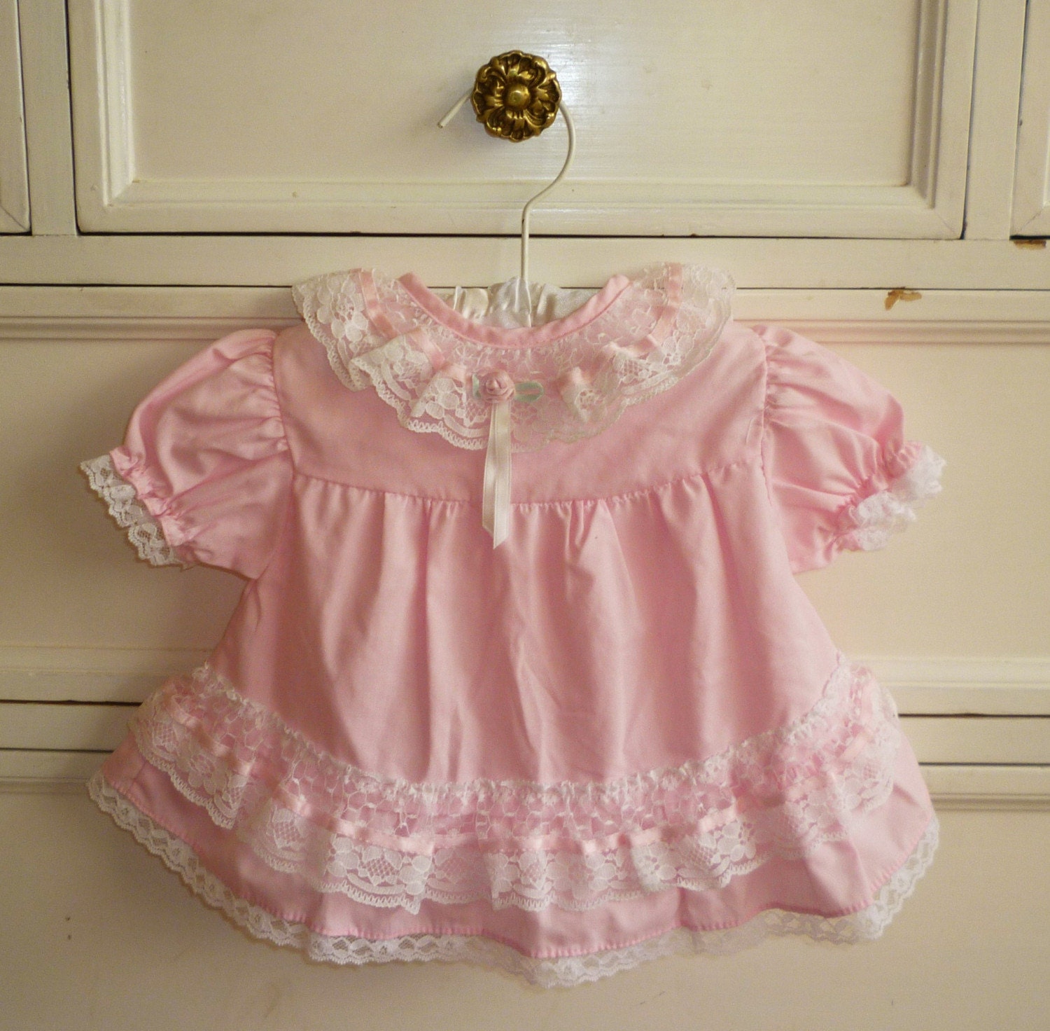 Vintage Pink Frilly Shirt, 6-9 Months