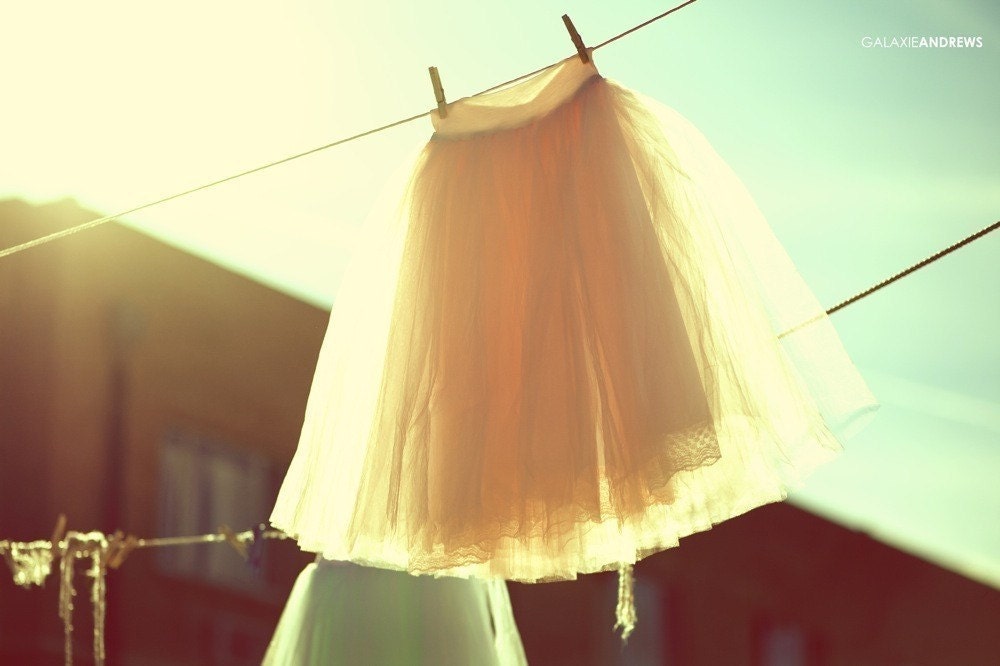 Hand Dyed Tea Length Tulle Skirt