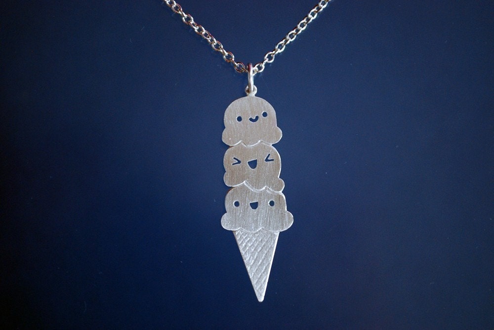 Triple Scoop Friends Necklace by marymaryhandmade on Etsy