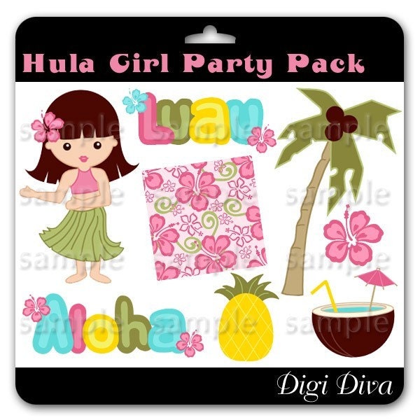 hawaiian flowers clip art. Hula Girl Graphic Clip Art