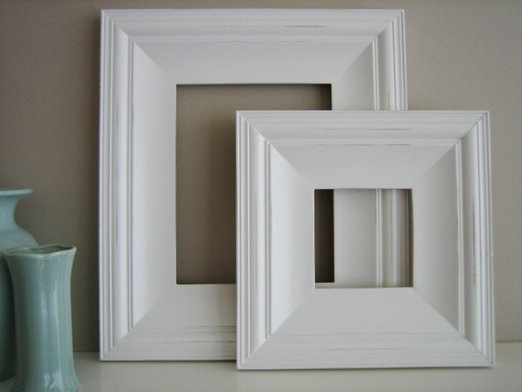 10x10 Cottage White Distressed Picture Frame - FREE SHIPPING