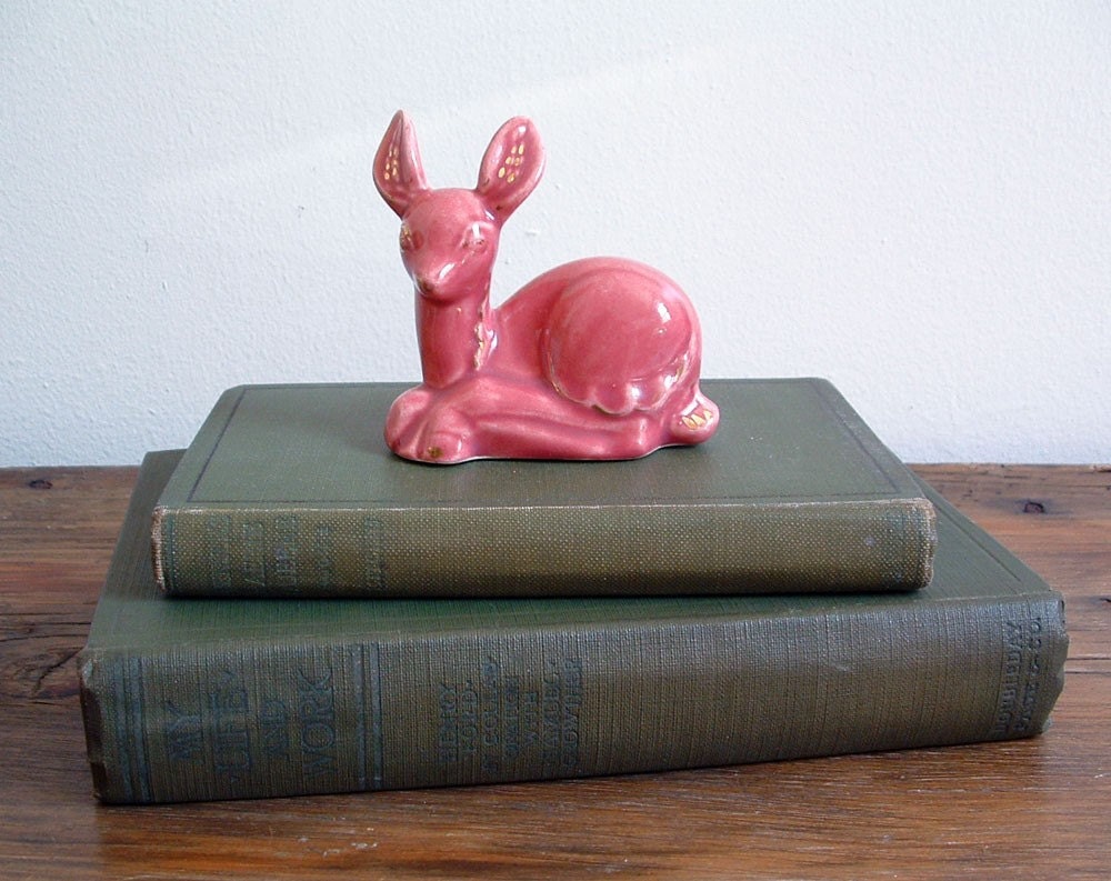 1950s Resting Deer Ceramic Figurine