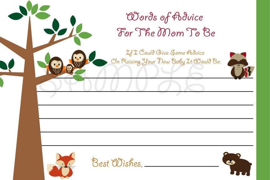 Advice Cards For Baby Shower. Baby Shower Advice Cards