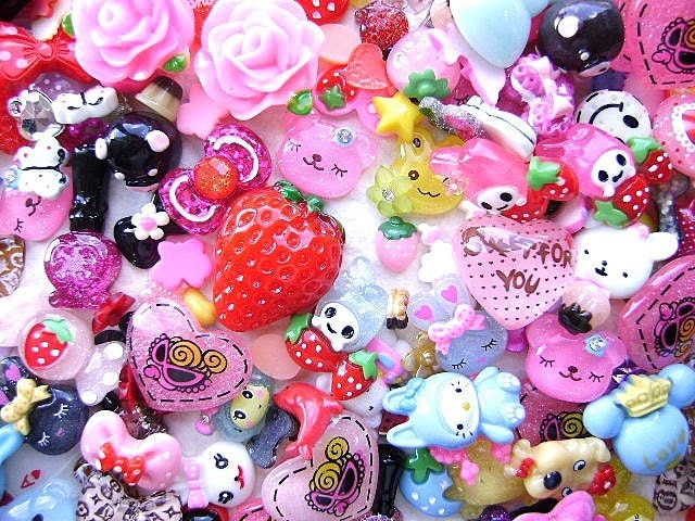 WHOLESALE Cute Japanese 220 Mix Cabochons And Charms BIG Pack E
