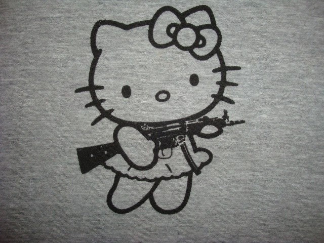 Hello Submachine Gun Kitty T-Shirt