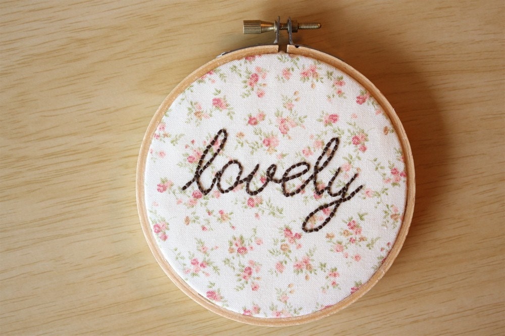 lovely Hand Embroidered Hoop