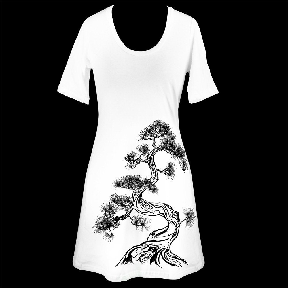 Japanese Pine Tree T-Shirt Dress Sizes S M L XL