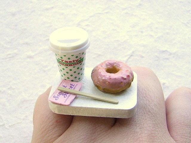 Coffee And A Doughnut To Go PINK SUGAR