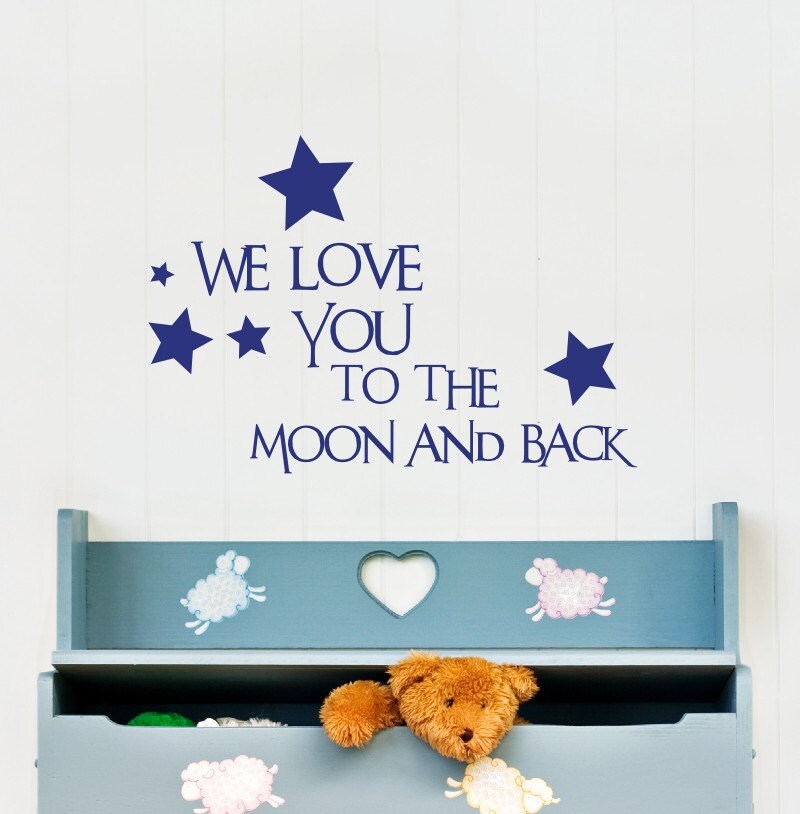 We Love You To The Moon And Back Vinyl Wall Decal - Item 171