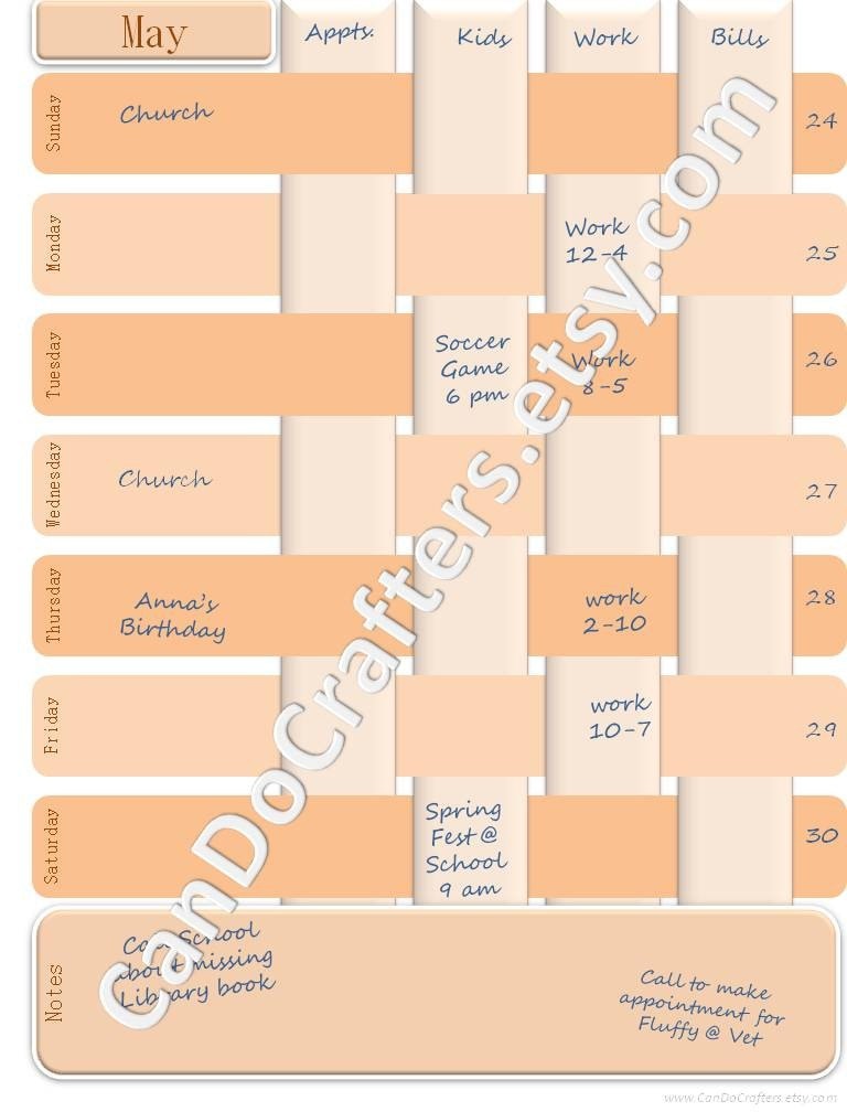 weekly planner book. Print Your Own Weekly Planner