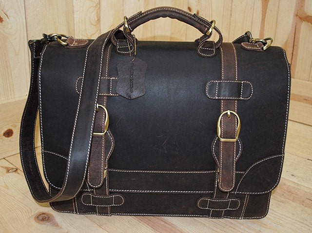 distressed leather messenger bag. Rustic Vintage Rugged Distressed Leather Briefcase Laptop Messenger Bag. From Handmadeleather