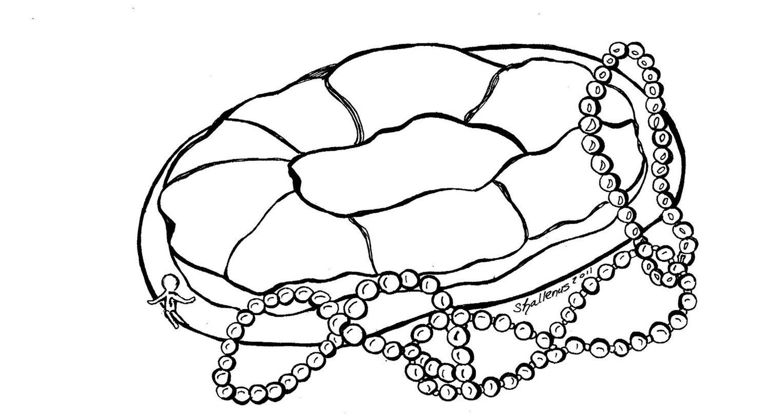 King Cake Coloring Sheet Coloring Pages