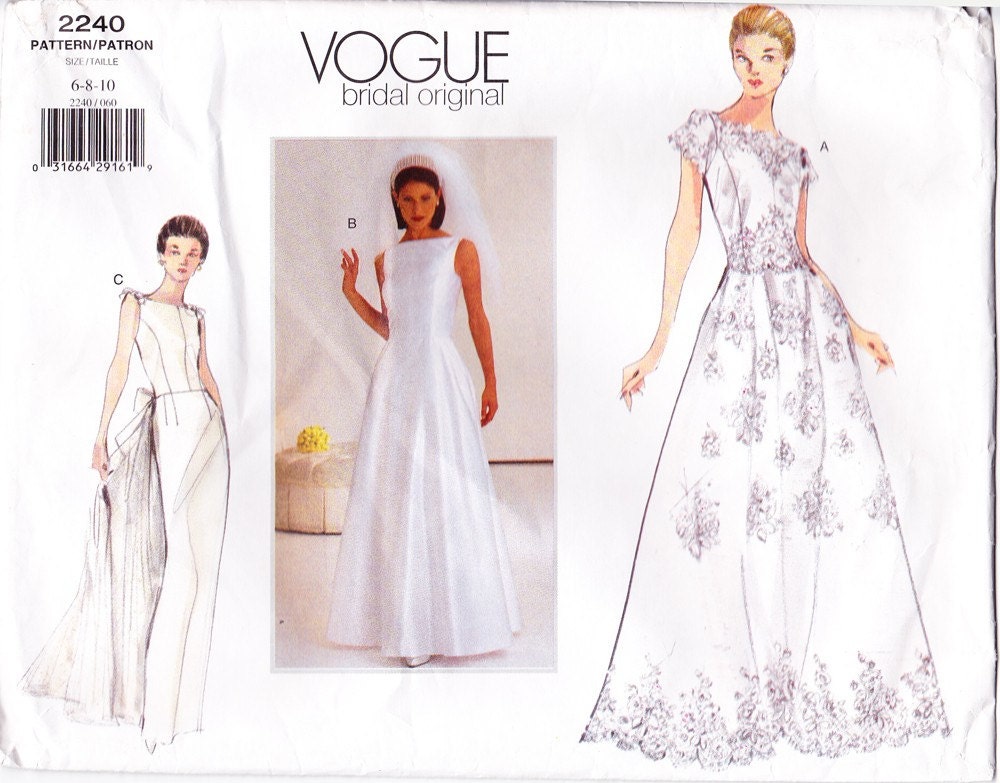 vogue wedding dress patterns. Vogue Bridal Original Wedding