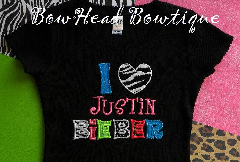 i love justin bieber shirt. I Love Justin Bieber Applique