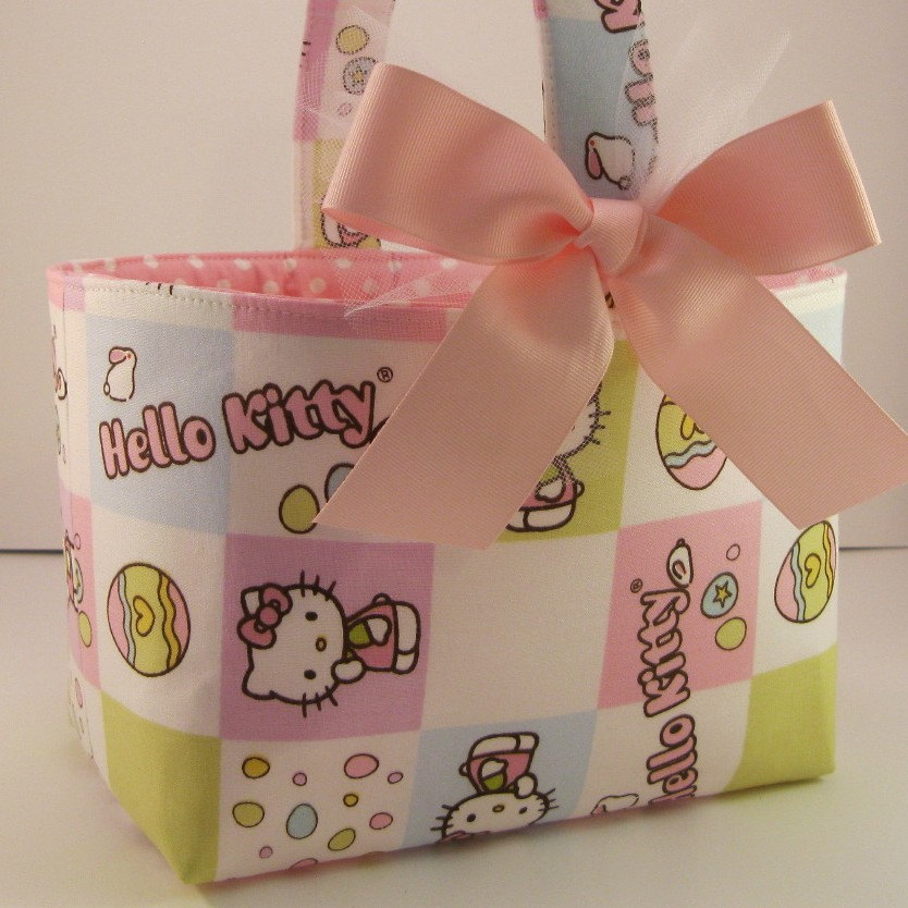 Hello Kitty Easter Basket. Easter Fabric Basket - Hello