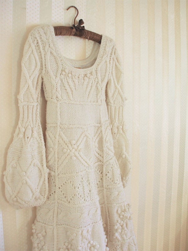 Hand knitted wedding dress
