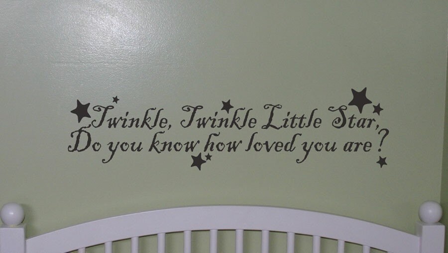 Twinkle Star Vinyl wall words lettering sayings art child nursery