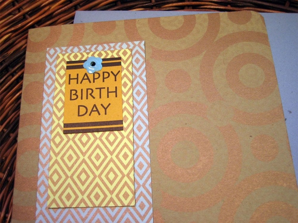 Handmade Lotus flower design Birthday card. Happy Birthday Card, Deluxe,