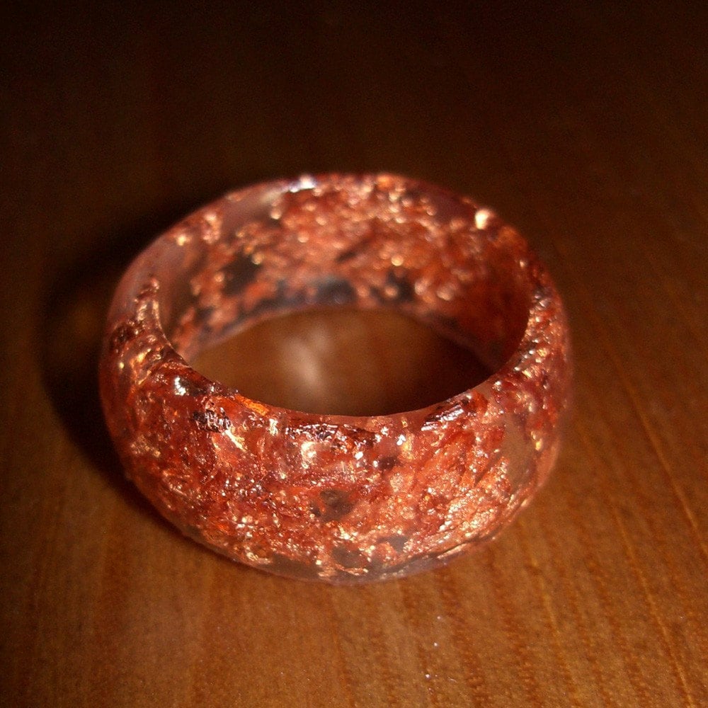 Copper leaf and resin ring