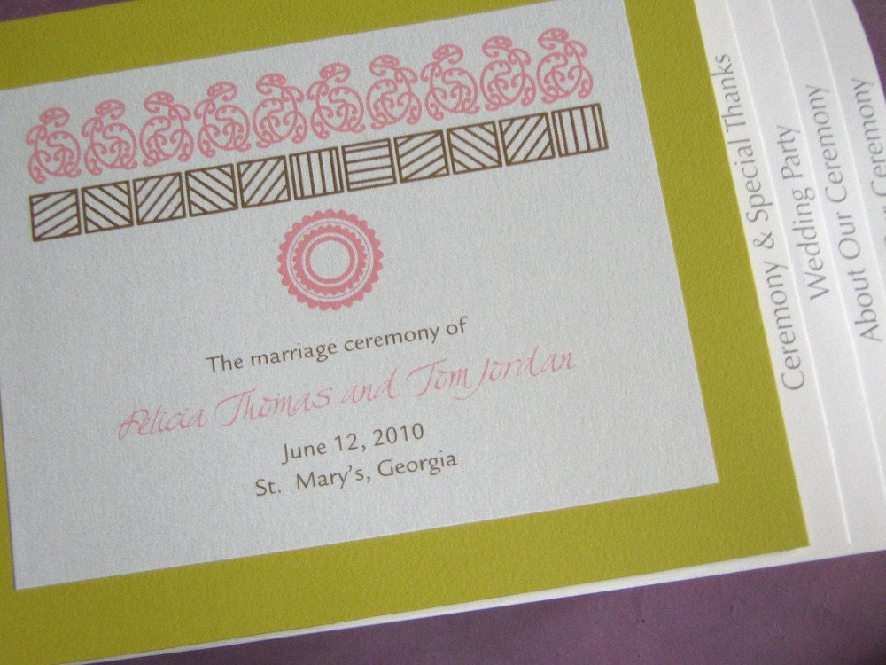 Hawaii Wedding Ceremony Program, 