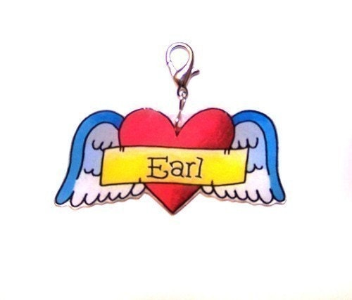 Heart and Wings Tattoo Pet Tag Pet 