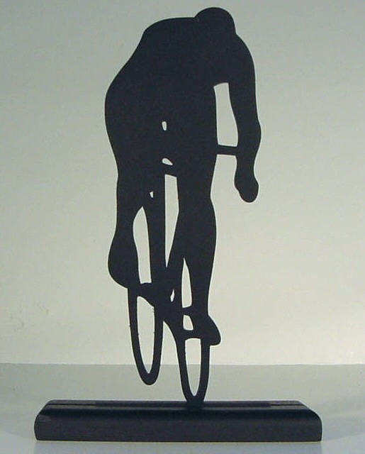 bike rider silhouette. Racing Bicycle Rider Wood