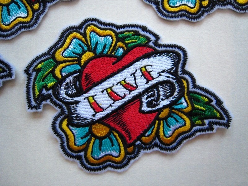 live love laugh. sew on patch