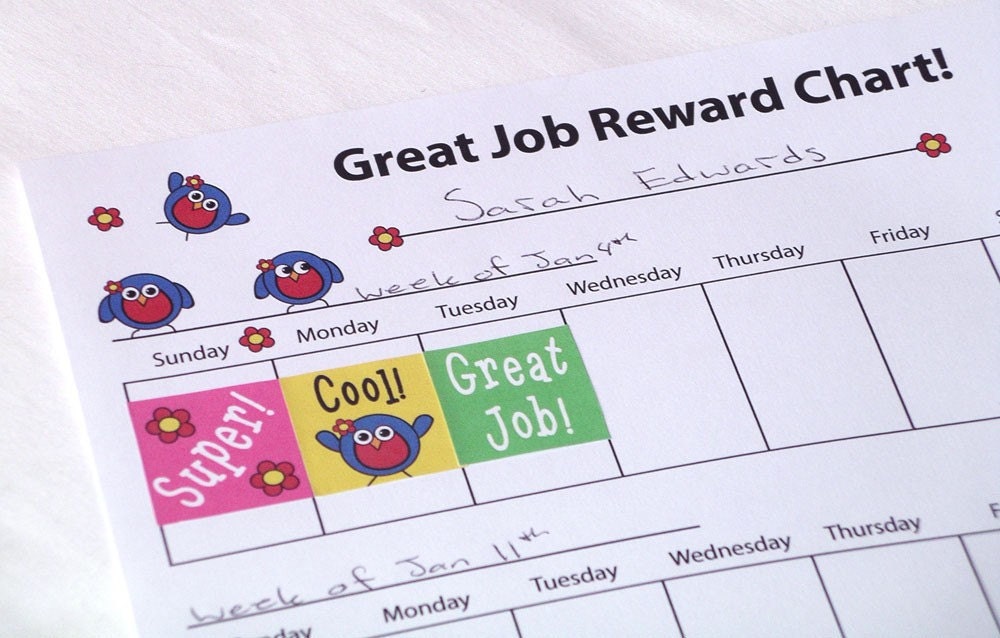 reward charts for children. Reward Your Kids - With Great
