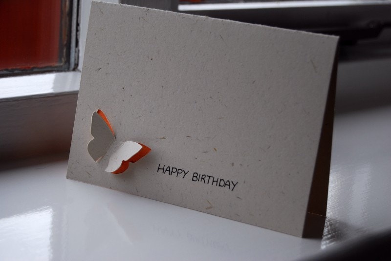 happy birthday glitter graphics facebook. Happy Birthday Butterfly 3D Orange