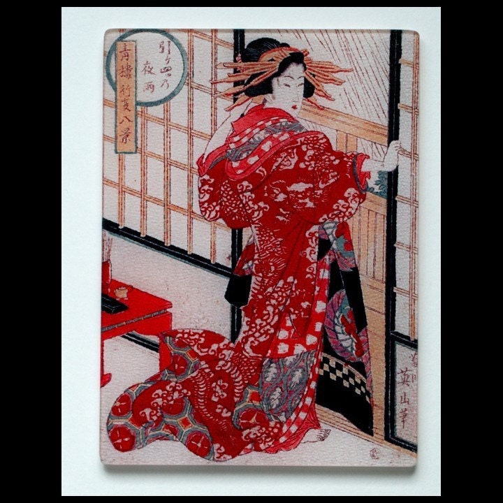 japanese art geisha. Geisha in red , Japanese Art