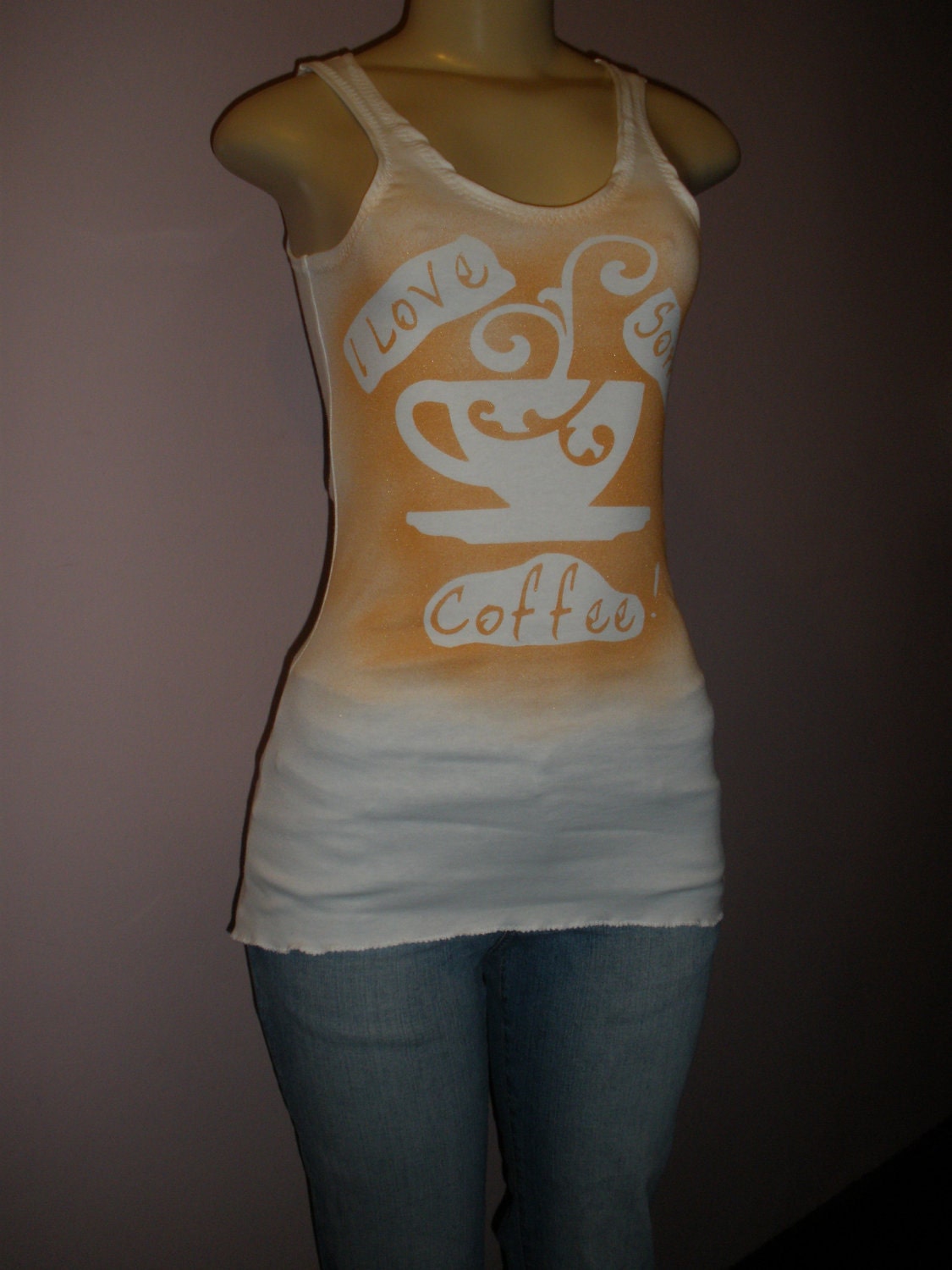 Fun Wearing Sleeveless Tank Top with Unique Message ( I Love Some Coffee ) Size Small/Medium/Large