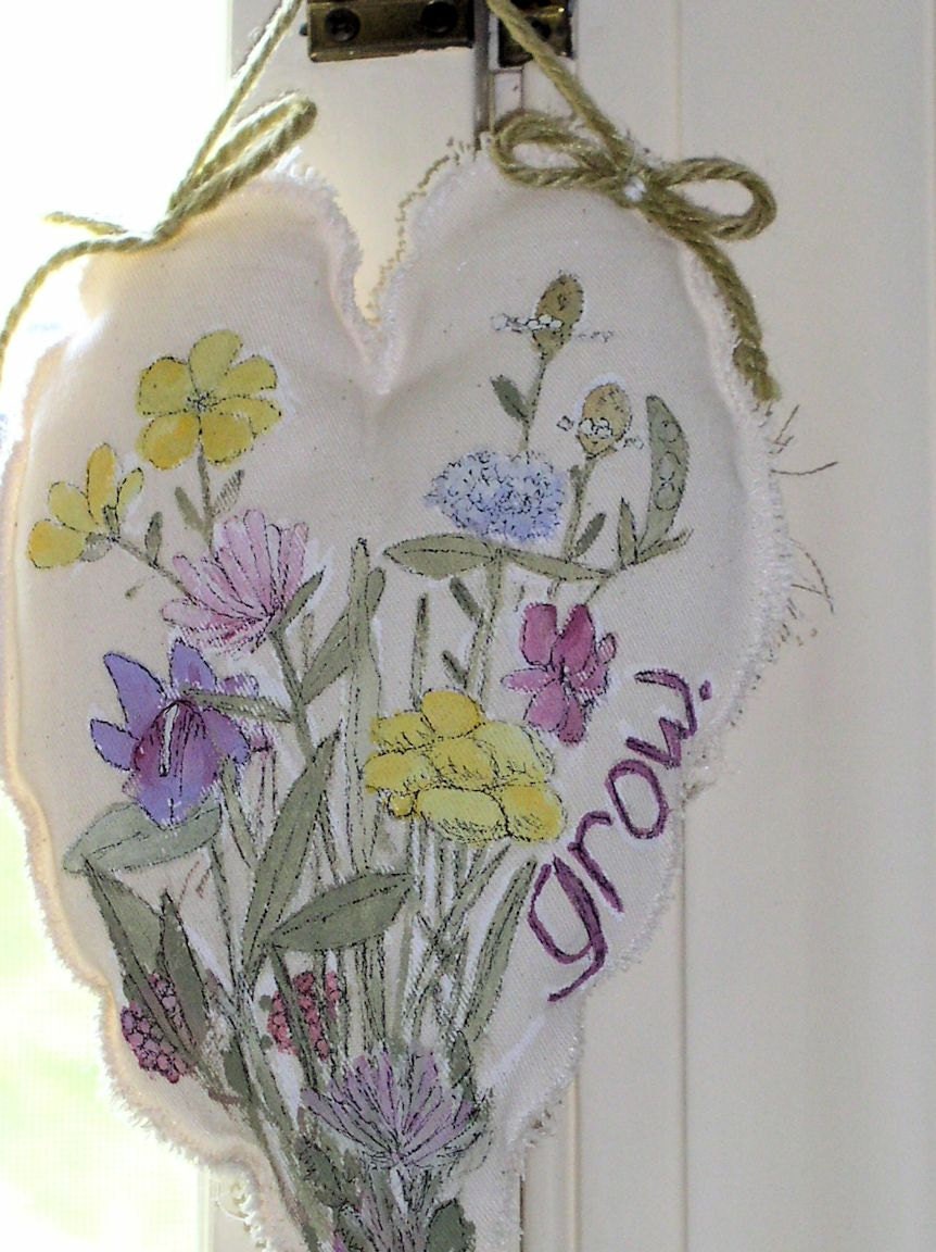 Fairy Wish Hand Painted Cottage Heart Pillow