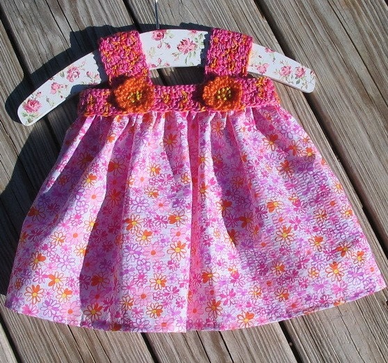 Pink daisy baby dress