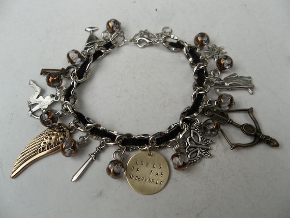 Lords of the Underworld Full Charm Bracelet Hand Stamped Inspired by Gena Showalter's Series LOTU
