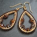 Golden Champagne Topaz Seed Bead Embroidered Mosaic Tear drops