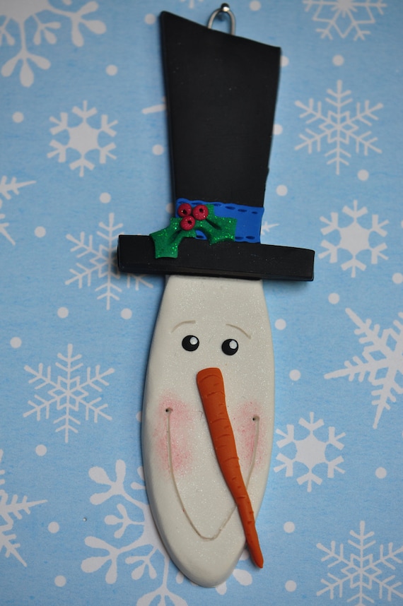Polymer Clay Snowmen Christmas Ornaments---Set of Four