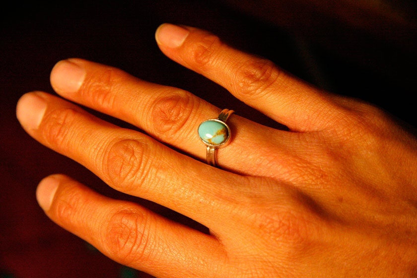 Sterling silver ring with turquoise