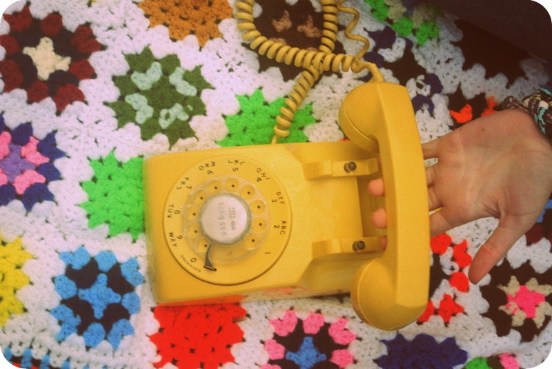 Yellow it's Me Again Vintage Telephone
