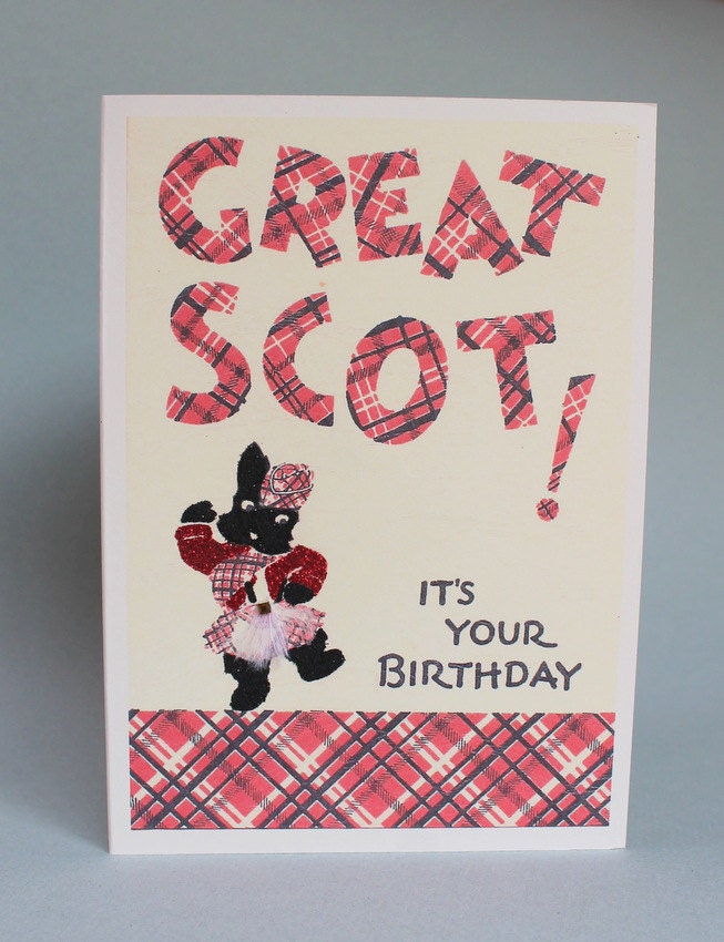 Great Scott - it's a dancing scottish terrier on this birthday card