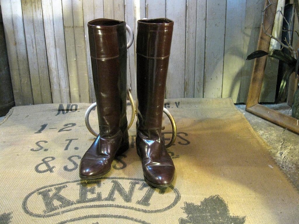 Oxblood Burgundy Shiny boots of leather vintage Nordstrom tall preppy riding 8