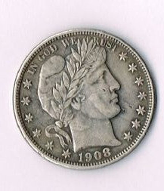 US 1908 O Barber Half Dollar antique coin