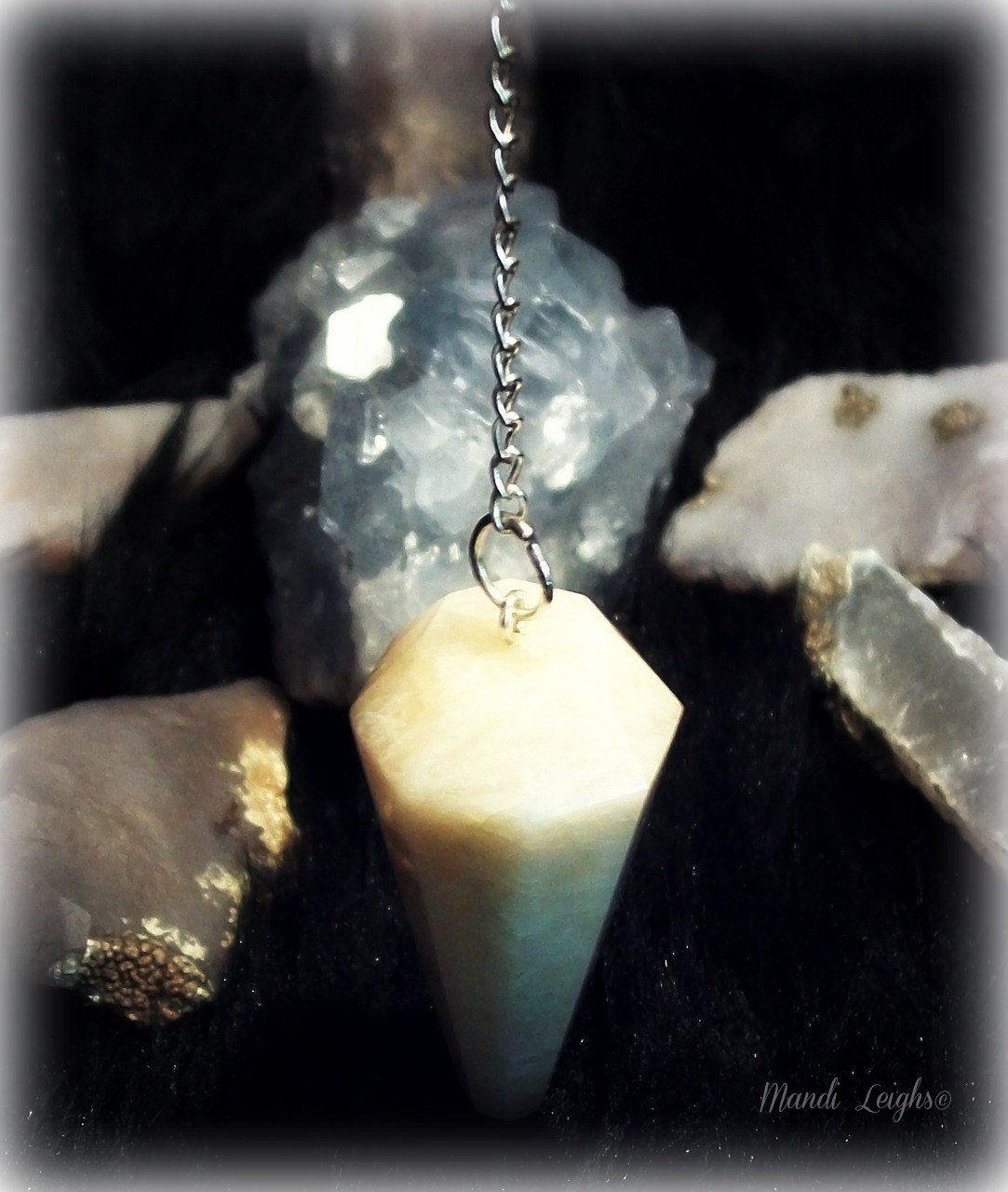 Goddess Energy Sterling Silver Moonstone Pendulum